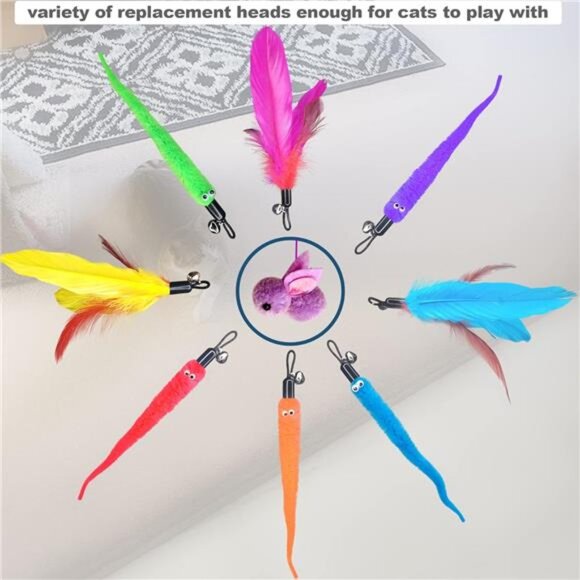 Interactive for Indoor Cats,2PCS Retractable Cat Wand Toys,9PCS Teaser Toys1PCS - Picture 2 of 7
